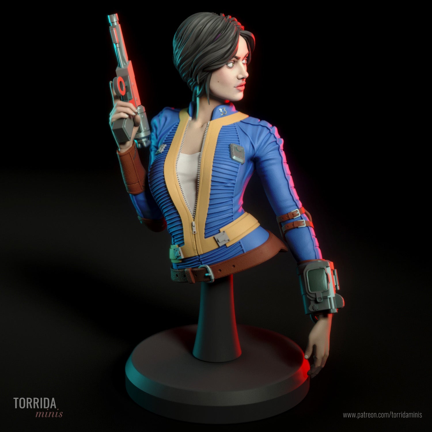 Lucy MacLean Fallout resin bust by Torrida Minis — studio preview