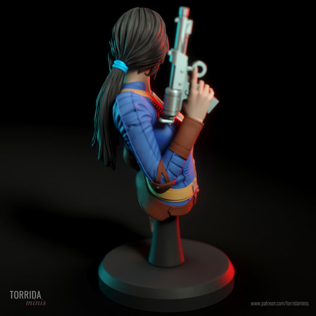 Lucy MacLean Fallout resin bust by Torrida Minis — studio preview