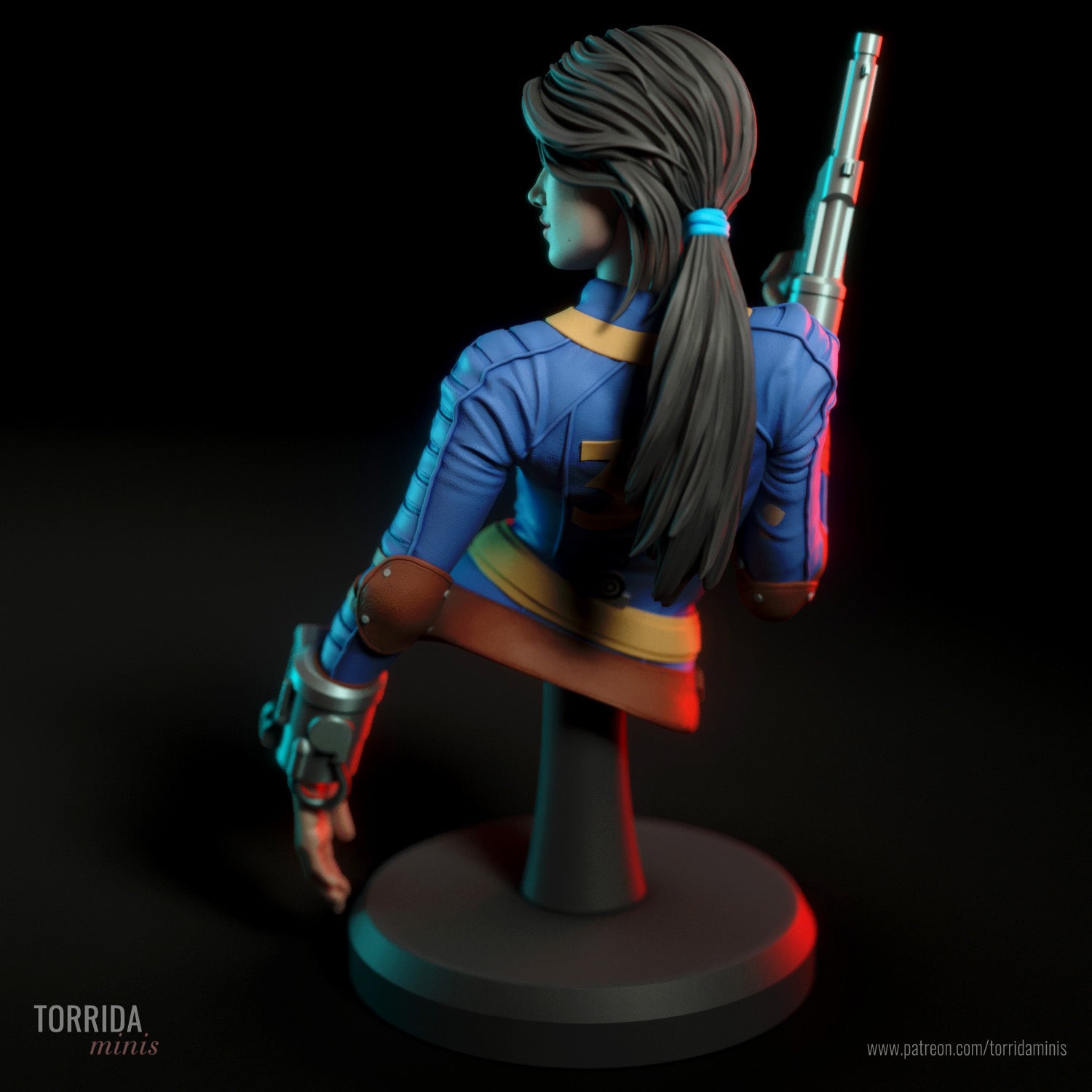 Lucy MacLean Fallout resin bust by Torrida Minis — studio preview