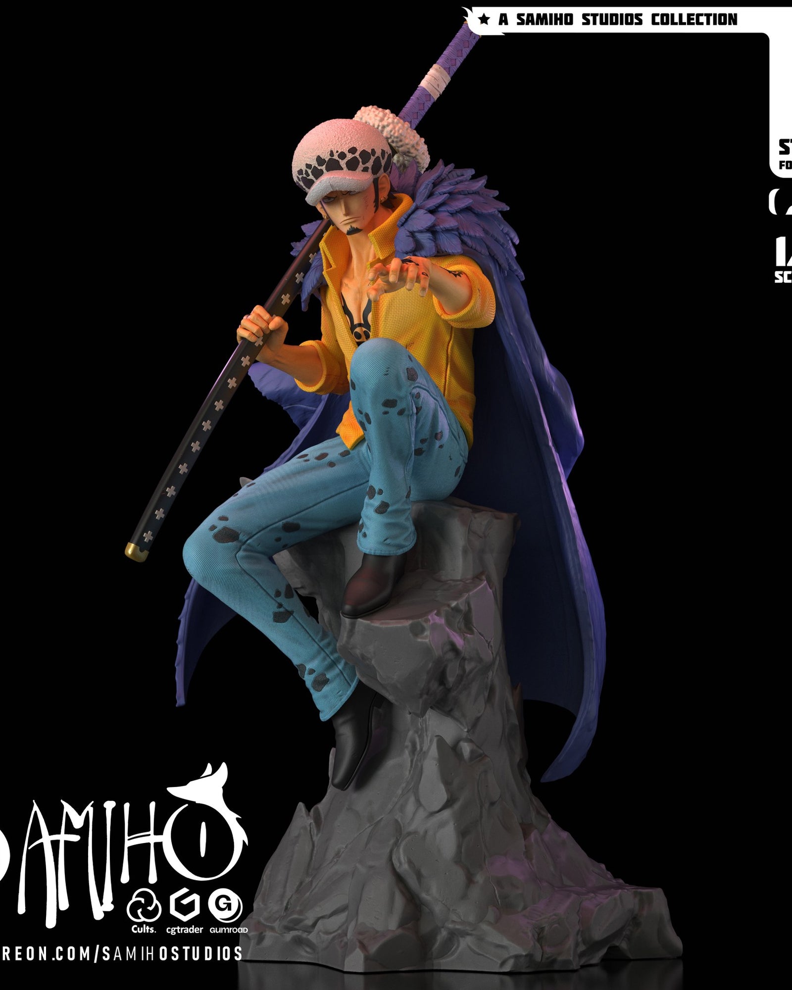 Trafalgar Law One Piece resin figure by Samiho Studios — studio preview