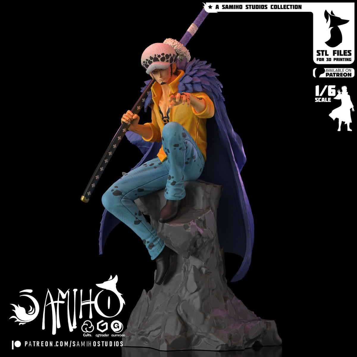 Trafalgar Law One Piece resin figure by Samiho Studios — studio preview