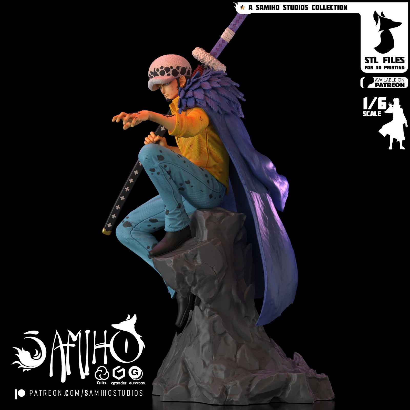 Trafalgar Law One Piece resin figure by Samiho Studios — studio preview