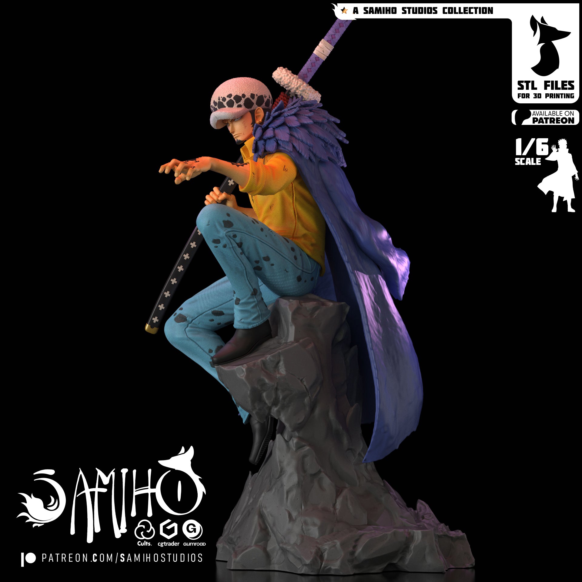 Trafalgar Law One Piece resin figure by Samiho Studios — studio preview