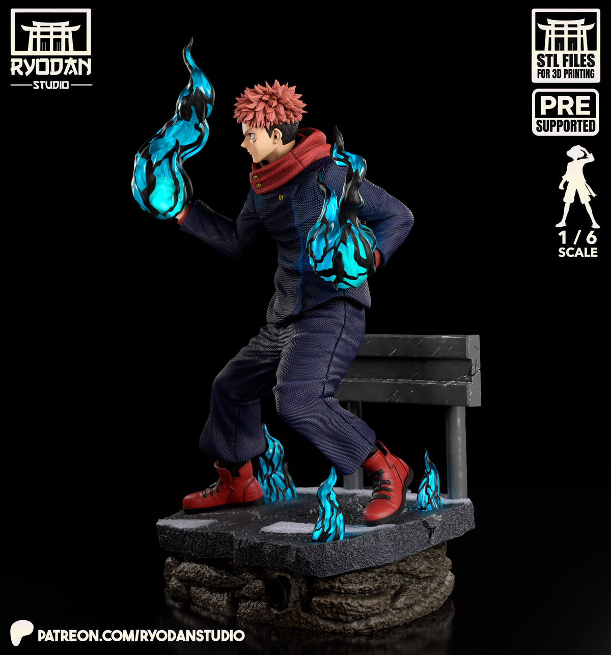 Yuji Itadori Jujutsu Kaisen resin figure — studio preview