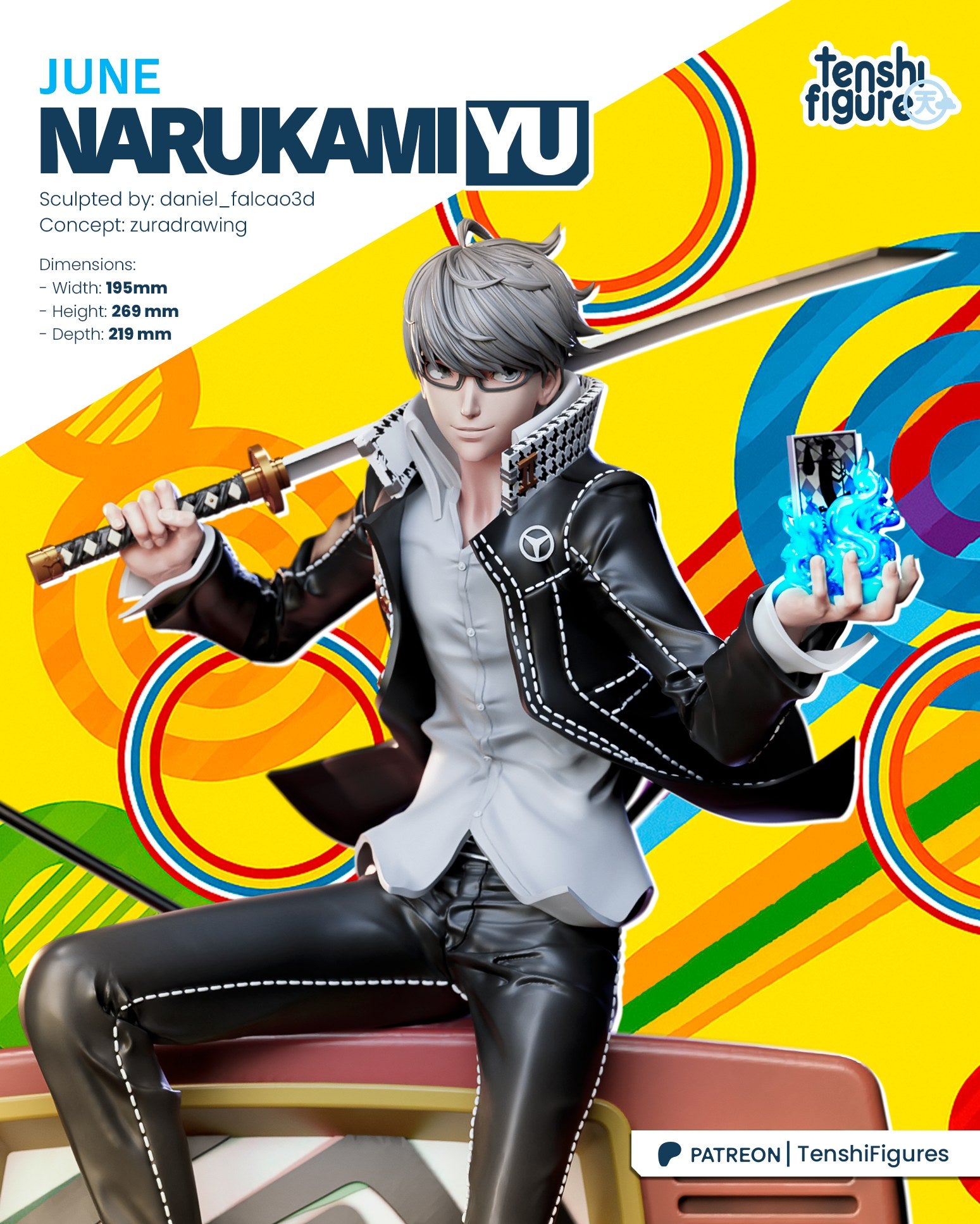 Yu Narukami (Persona 4) resin figure by Tenshi Figures — studio render 1