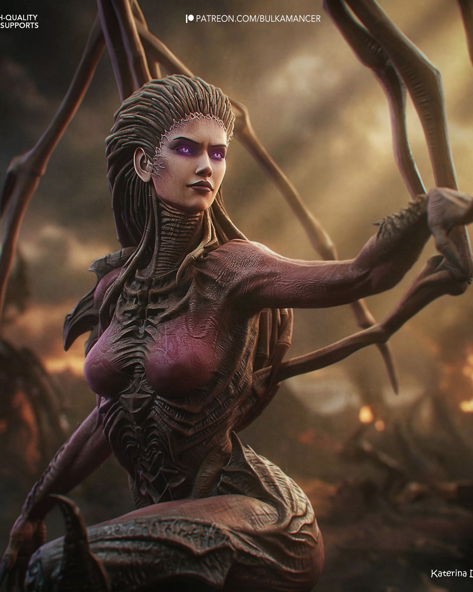 Sarah Kerrigan (StarCraft) resin figure by Bulkamancer — studio render 1