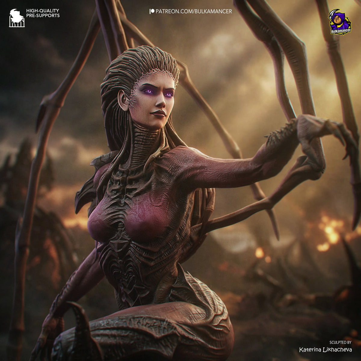 Sarah Kerrigan (StarCraft) resin figure by Bulkamancer — studio render 1