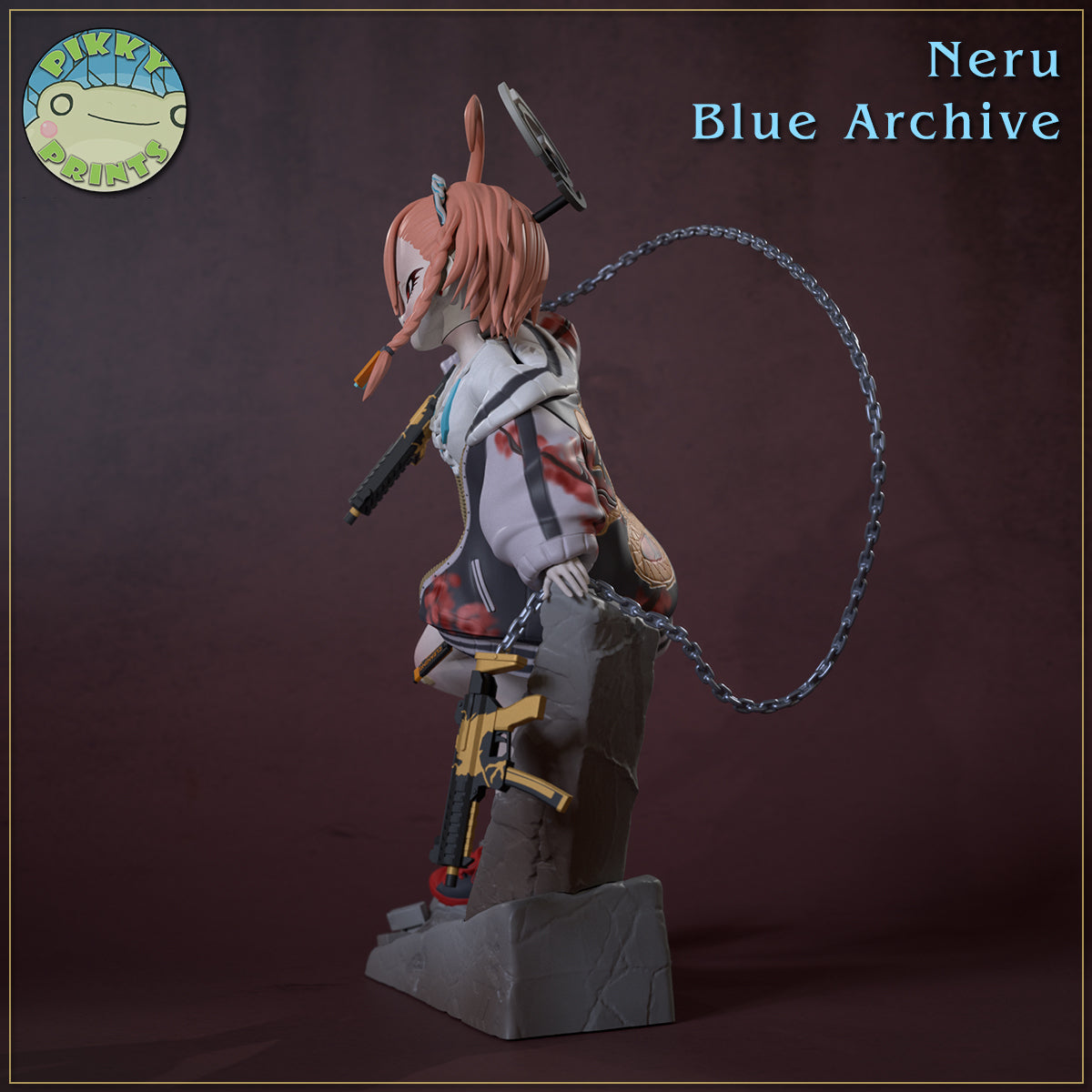 Mikamo Neru (Blue Archive) resin figure by PikkyPrints — studio render 4