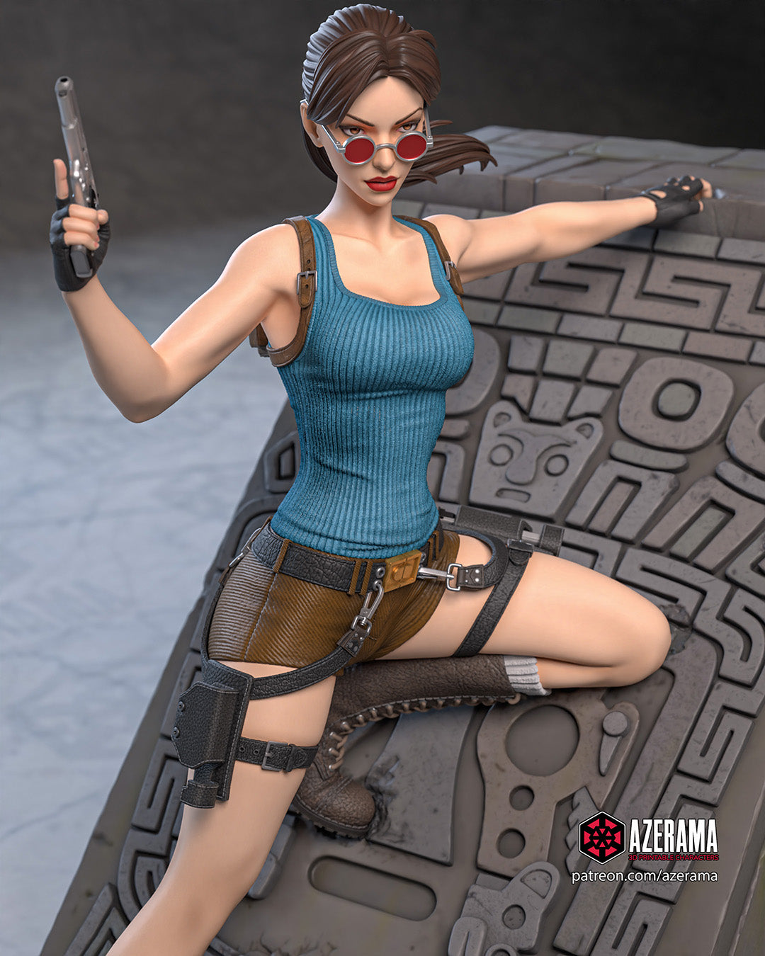 Lara Croft (Tomb Raider) resin figure by Azerama — studio render 3