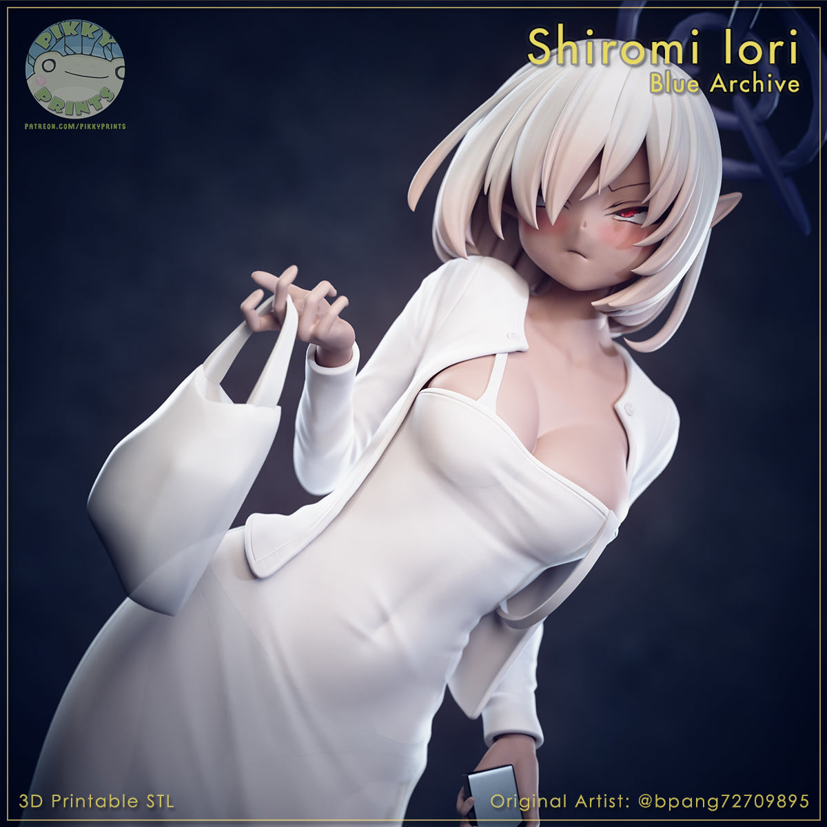 Shiromi Iori (Blue Archive) resin figure by PikkyPrints — studio render 2