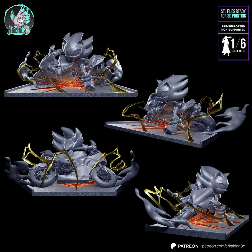 Shadow the Hedgehog (Sonic) resin figure by Kaidan 3D — studio render 5