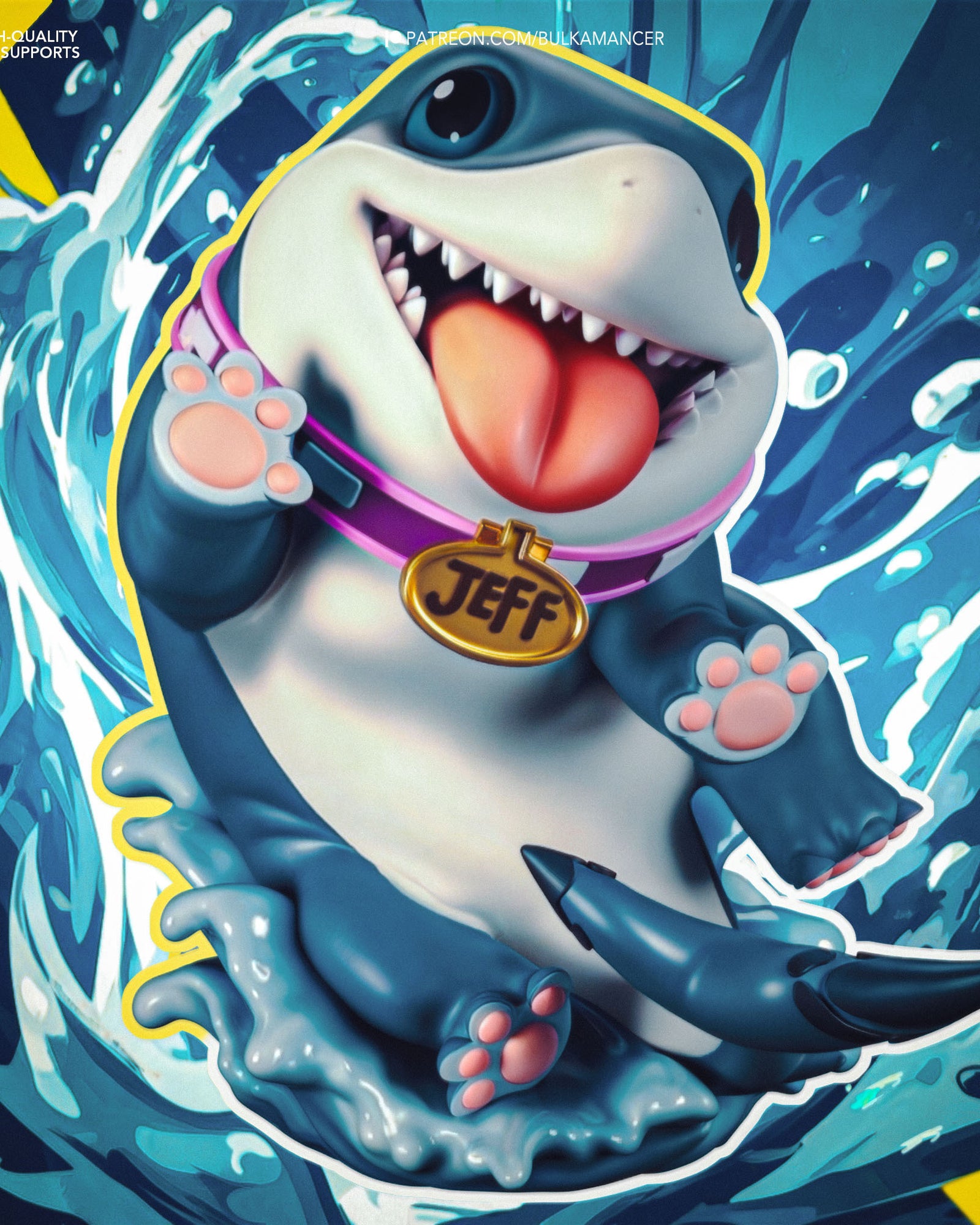 Jeff the Land Shark (Marvel) resin figure by Bulkamancer — studio render 1