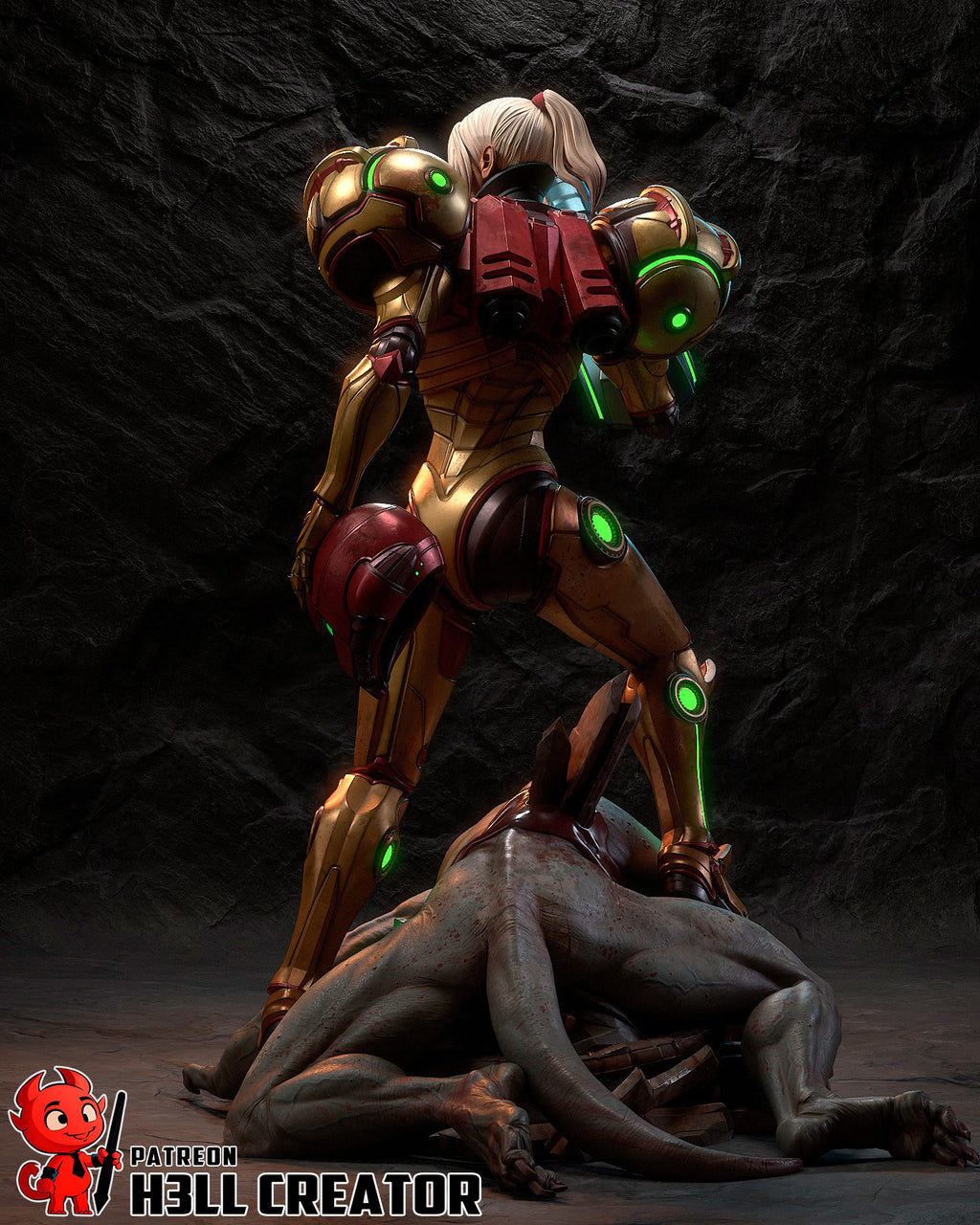 Samus Aran (Metroid) resin figure by h3LLcreator — studio render 9