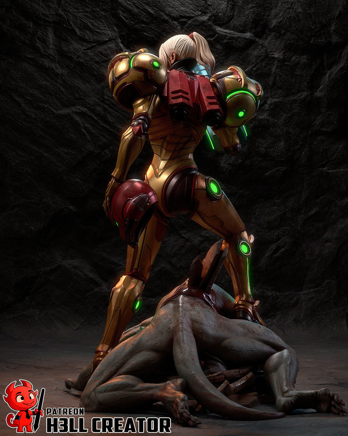 Samus Aran (Metroid) resin figure by h3LLcreator — studio render 9