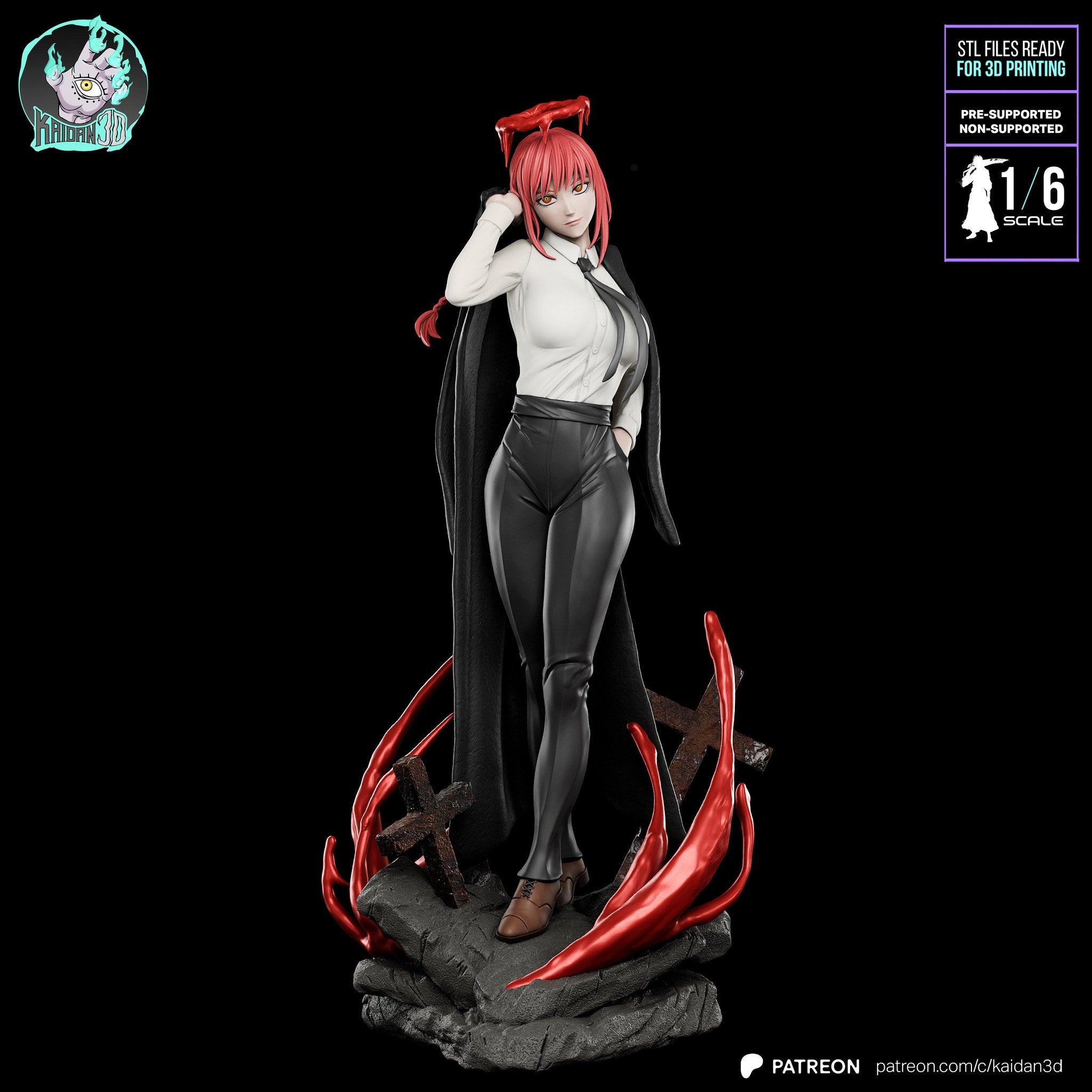 Makima (Chainsaw Man) resin figure by Kaidan 3D — studio render 3