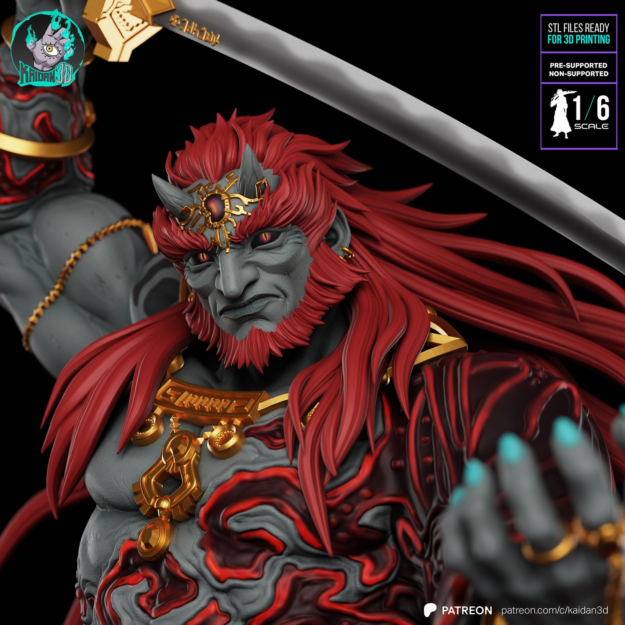 Ganondorf (The Legend of Zelda) resin figure by Kaidan 3D — studio render 6