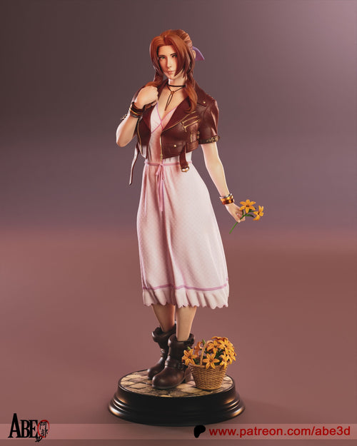 Aerith Gainsborough (Final Fantasy) resin figure by Abe3D — studio render 1