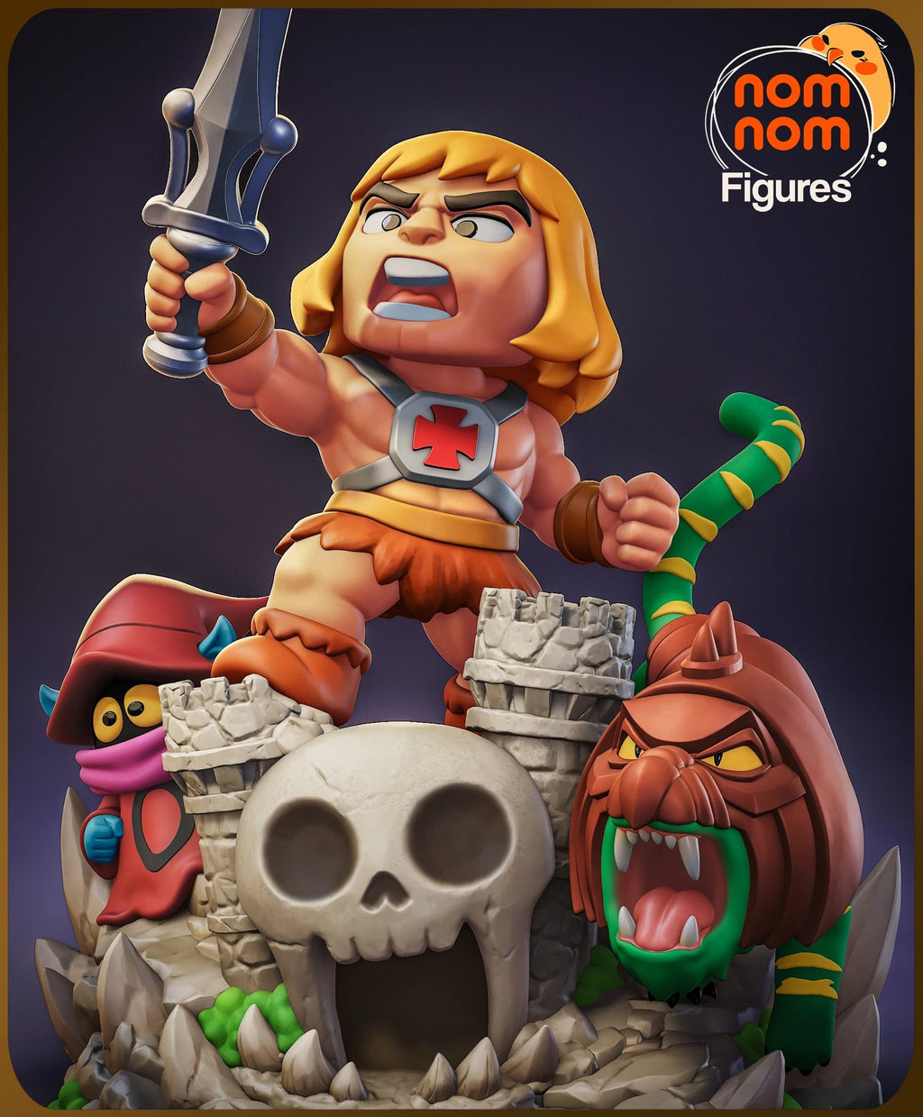He-Man Chibi resin figure by NomNom Figures — studio preview 2