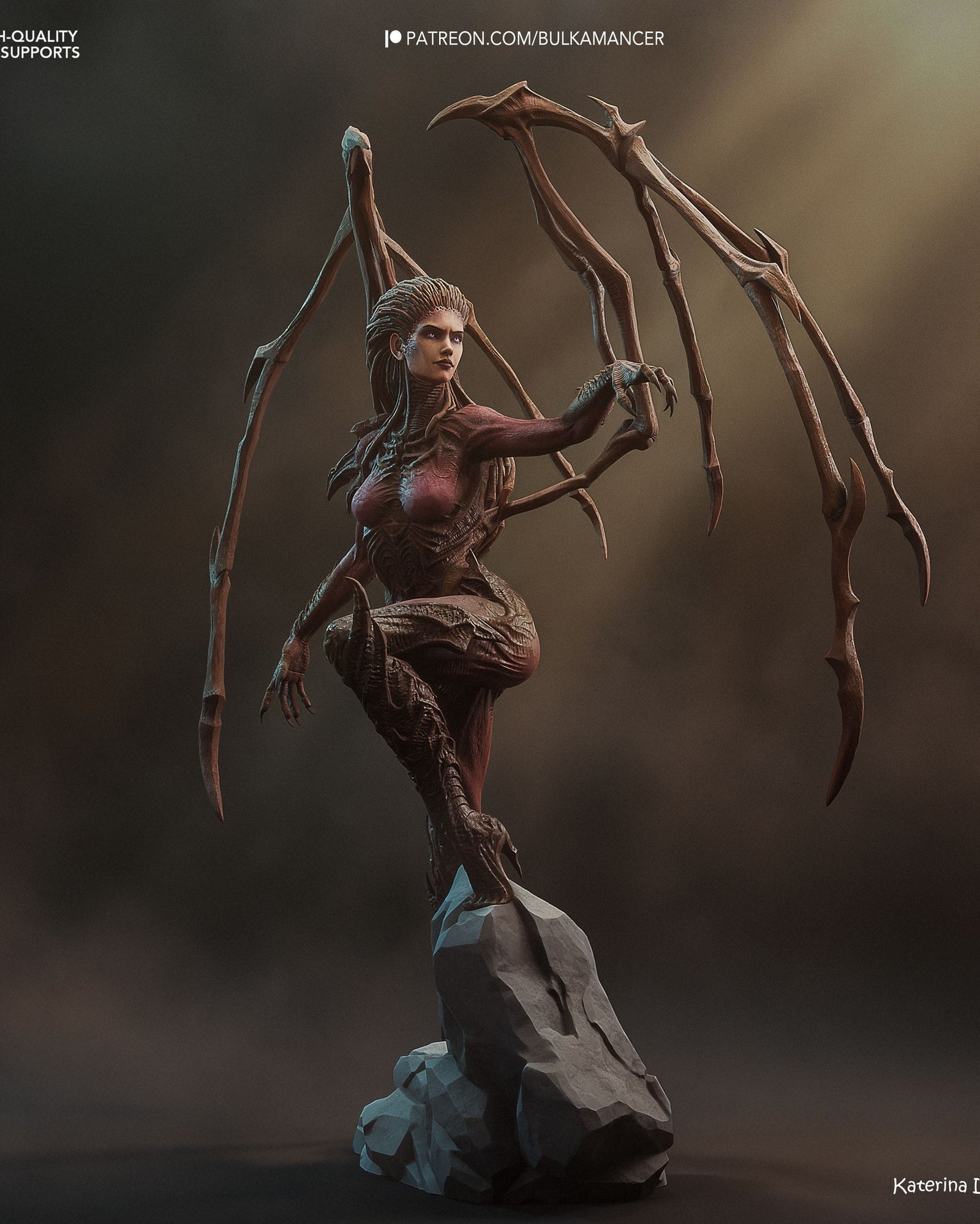 Sarah Kerrigan (StarCraft) resin figure by Bulkamancer — studio render 2