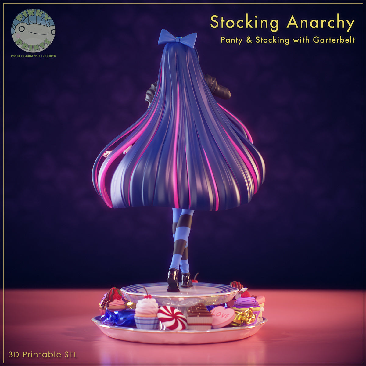 Stocking Anarchy (Panty and Stocking) resin figure by PikkyPrints — studio render 4