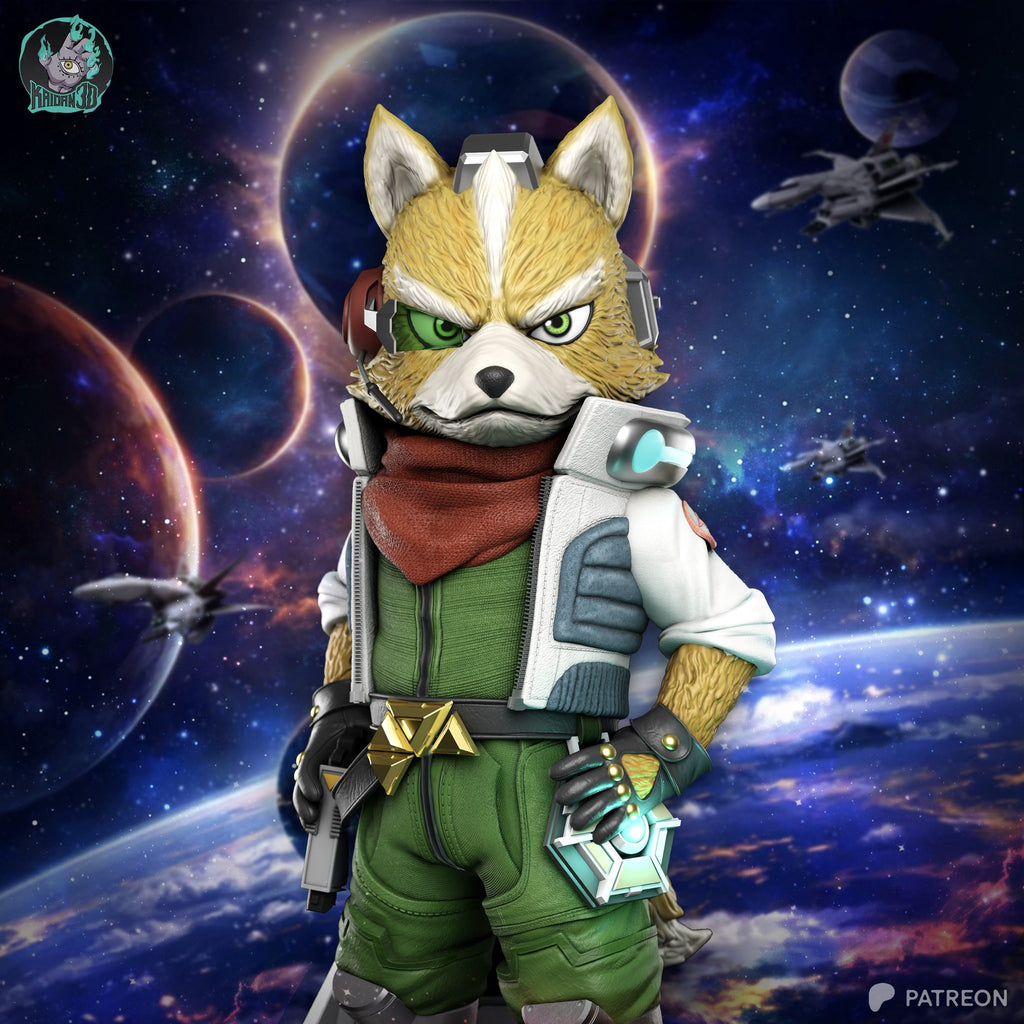 Fox McCloud (Star Fox) resin figure by Kaidan 3D — studio render 1