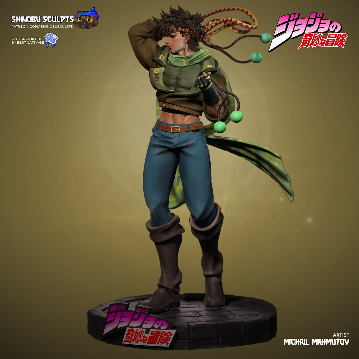 Joseph Joestar (Jojo's Bizarre Adventure) resin figure by Shinobu Sculpts — studio render 4