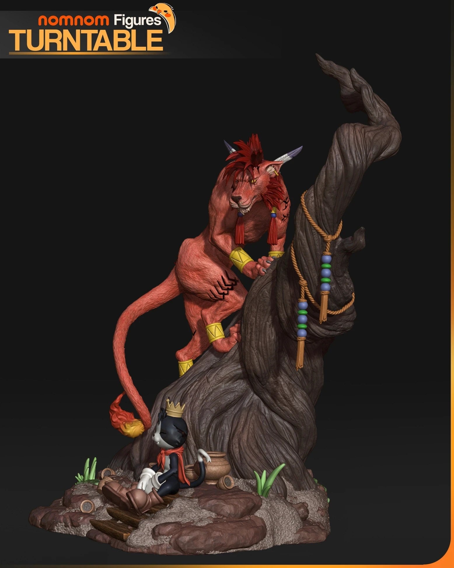 Red XIII Final Fantasy resin figure by NomNom Figures — studio preview 9