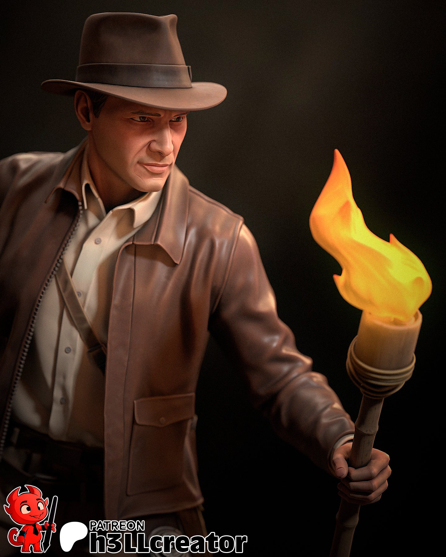 Indiana Jones (Indiana Jones) resin figure by h3LLcreator — studio render 4