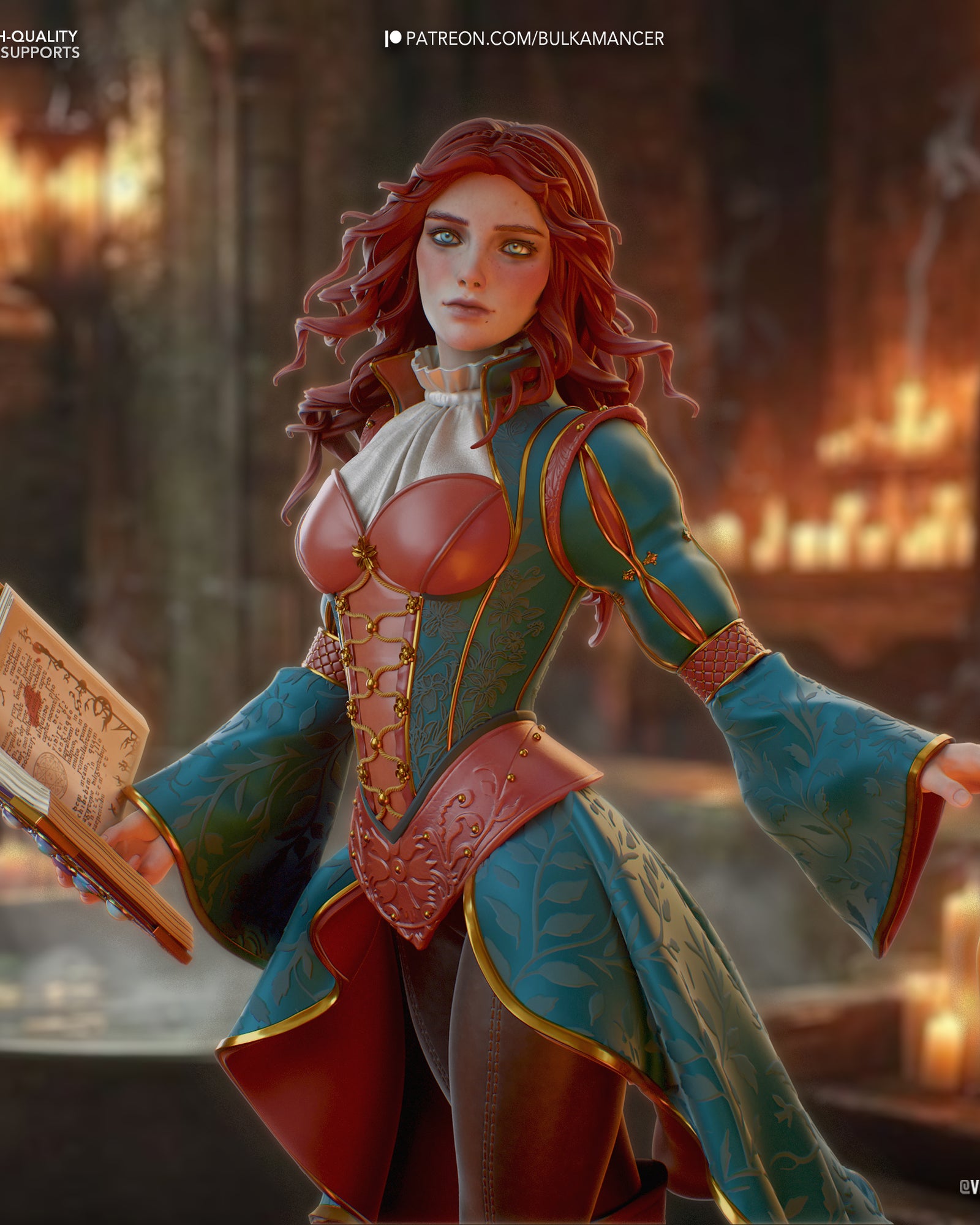 Triss Merigold (The Witcher) resin figure by Bulkamancer — studio render 1