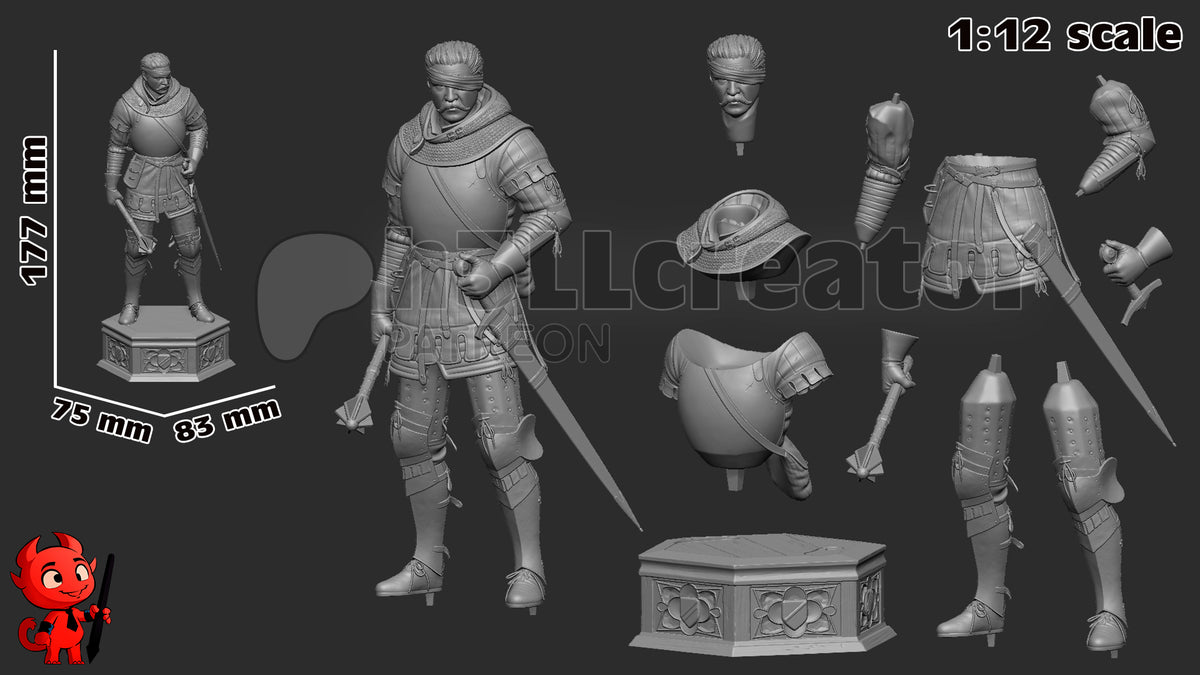 Jan Zizka (Kingdom Come Deliverance) resin figure by h3LLcreator — studio render 14