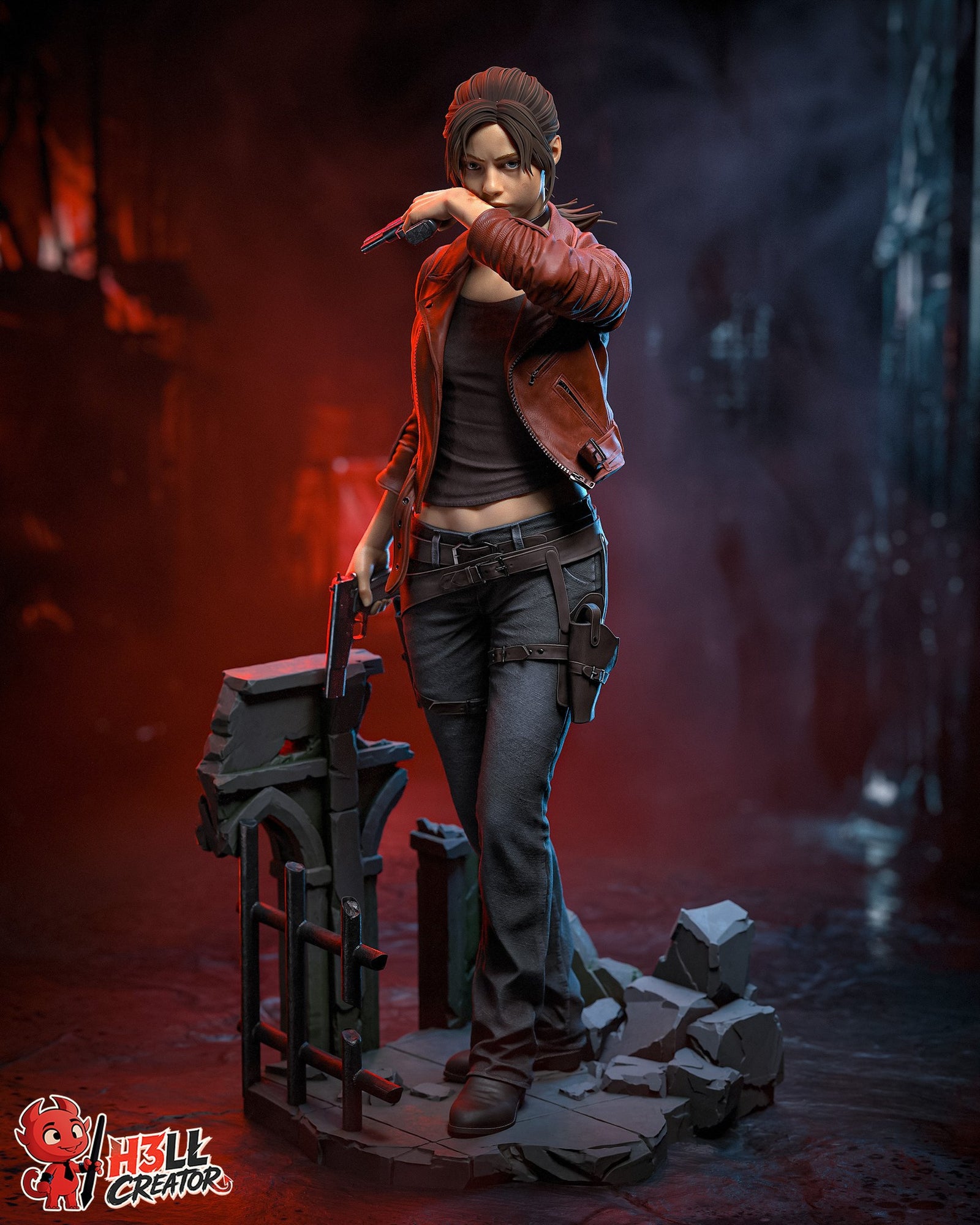 Claire Redfield (Resident Evil) resin figure by h3LLcreator — studio render 2