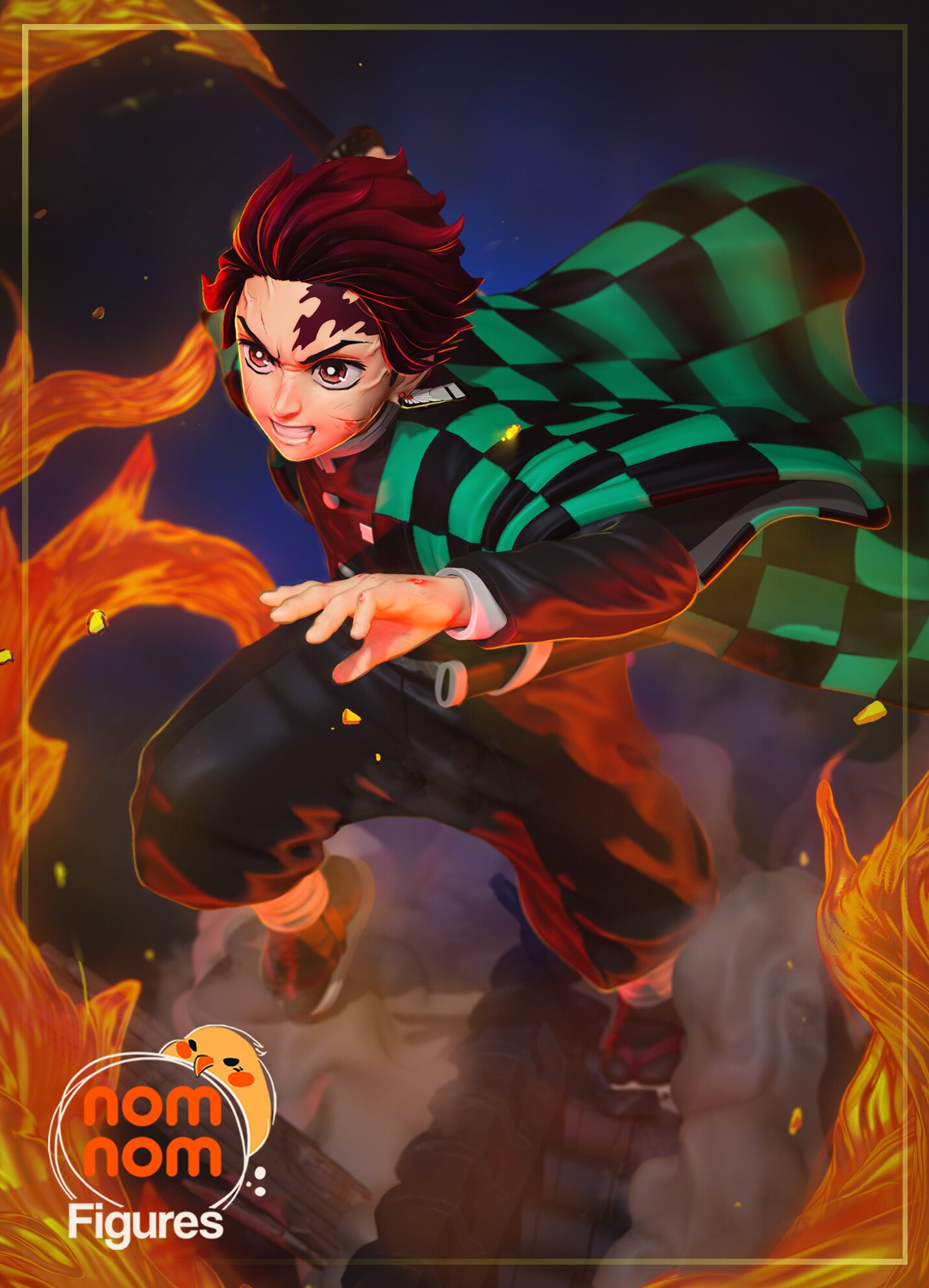 Tanjiro Kamado Demon Slayer resin figure by NomNom Figures — studio preview 1