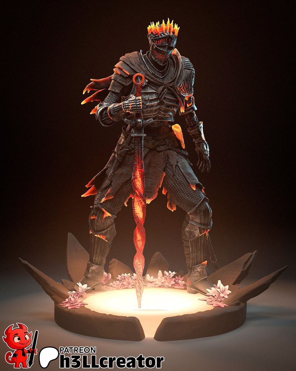 Soul of Cinder (Dark Souls) resin figure by h3LLcreator — studio render 2