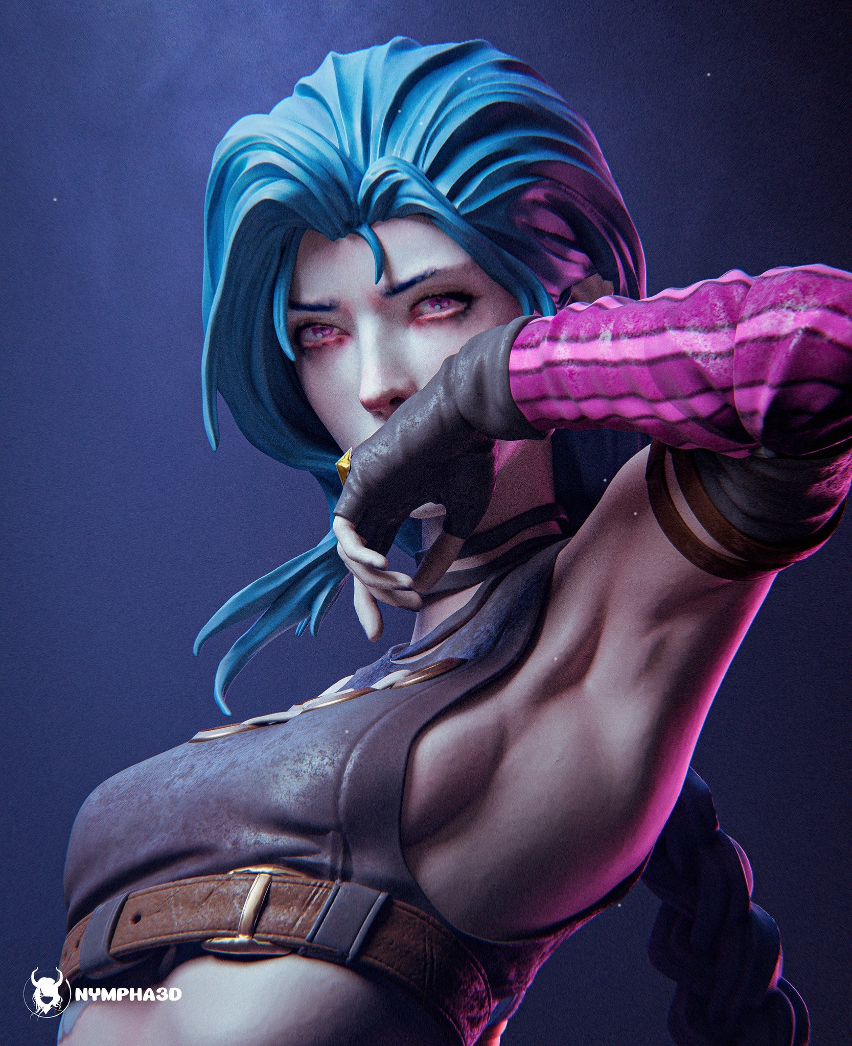 Jinx (Arcane) resin figure by Nympha — studio render 6