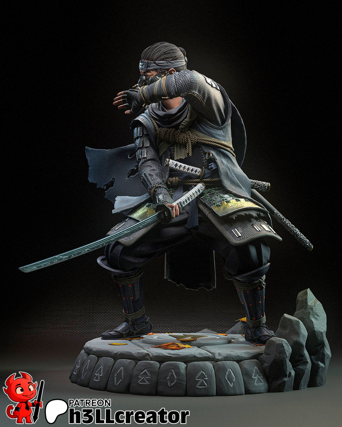 Jin Sakai (Ghost of Tsushima) resin figure by h3LLcreator — studio render 5