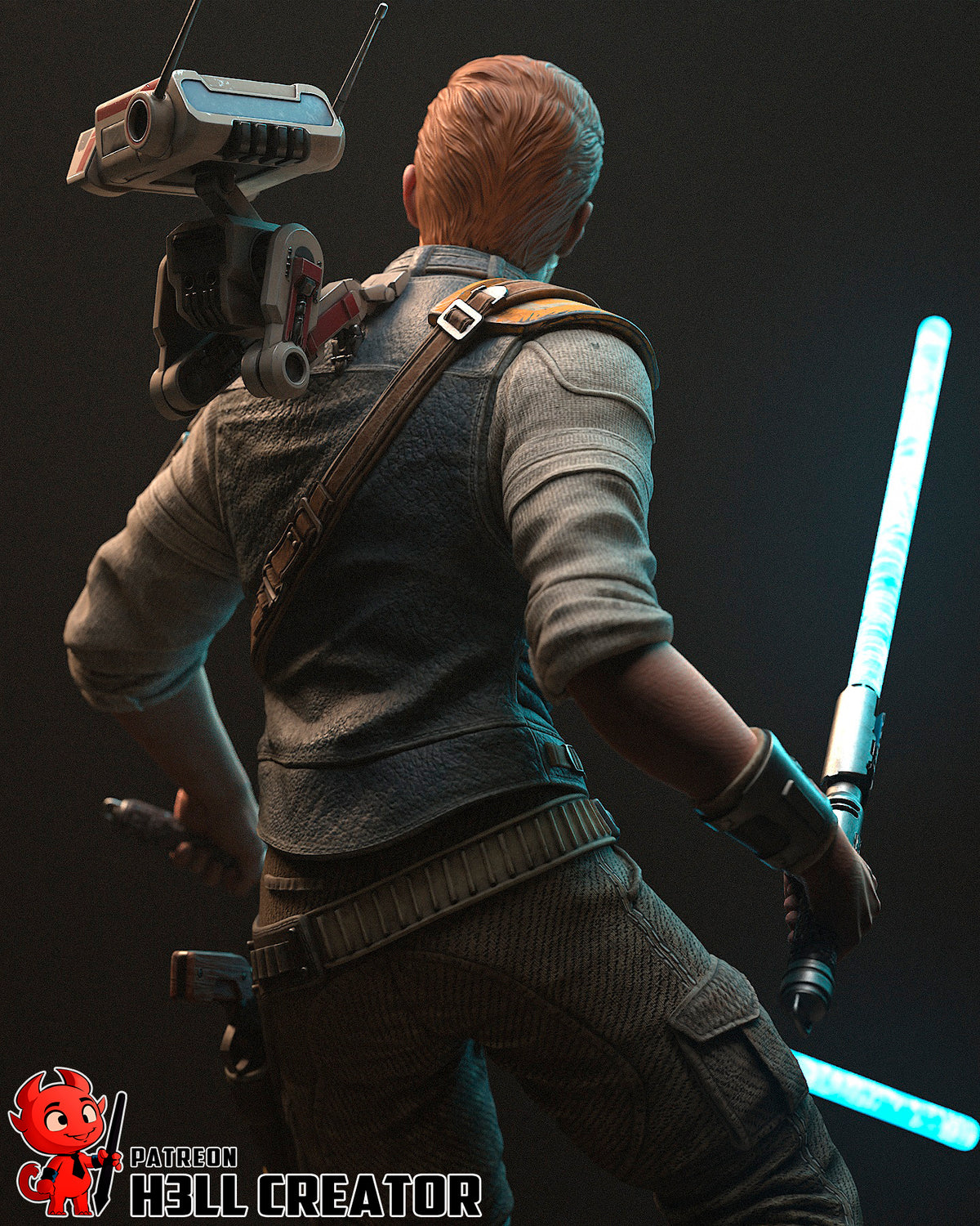 Cal Kestis (Star Wars) resin figure by h3LLcreator — studio render 8