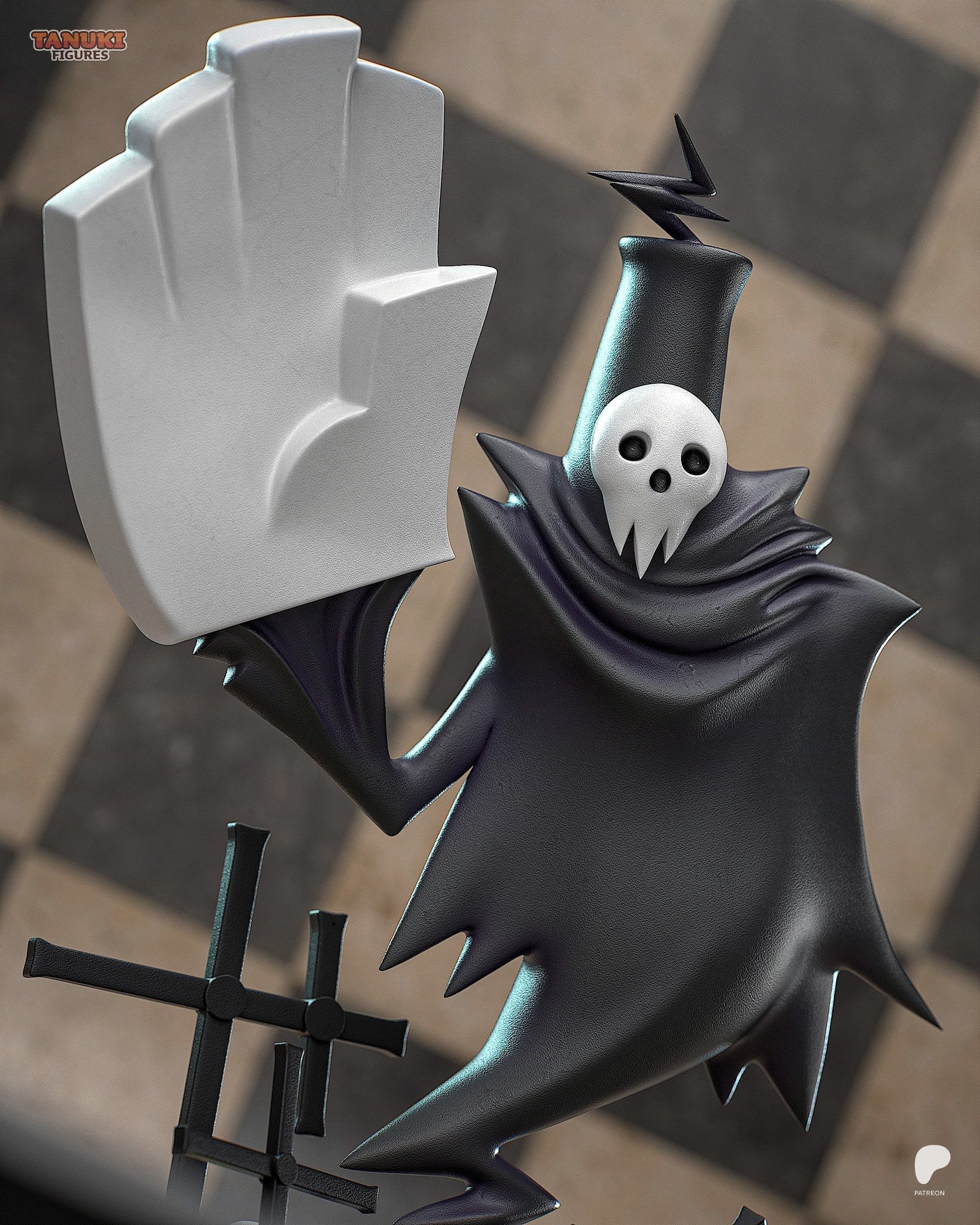 Lord Death (Soul Eater) resin figure by Tanuki Figures — studio render 1