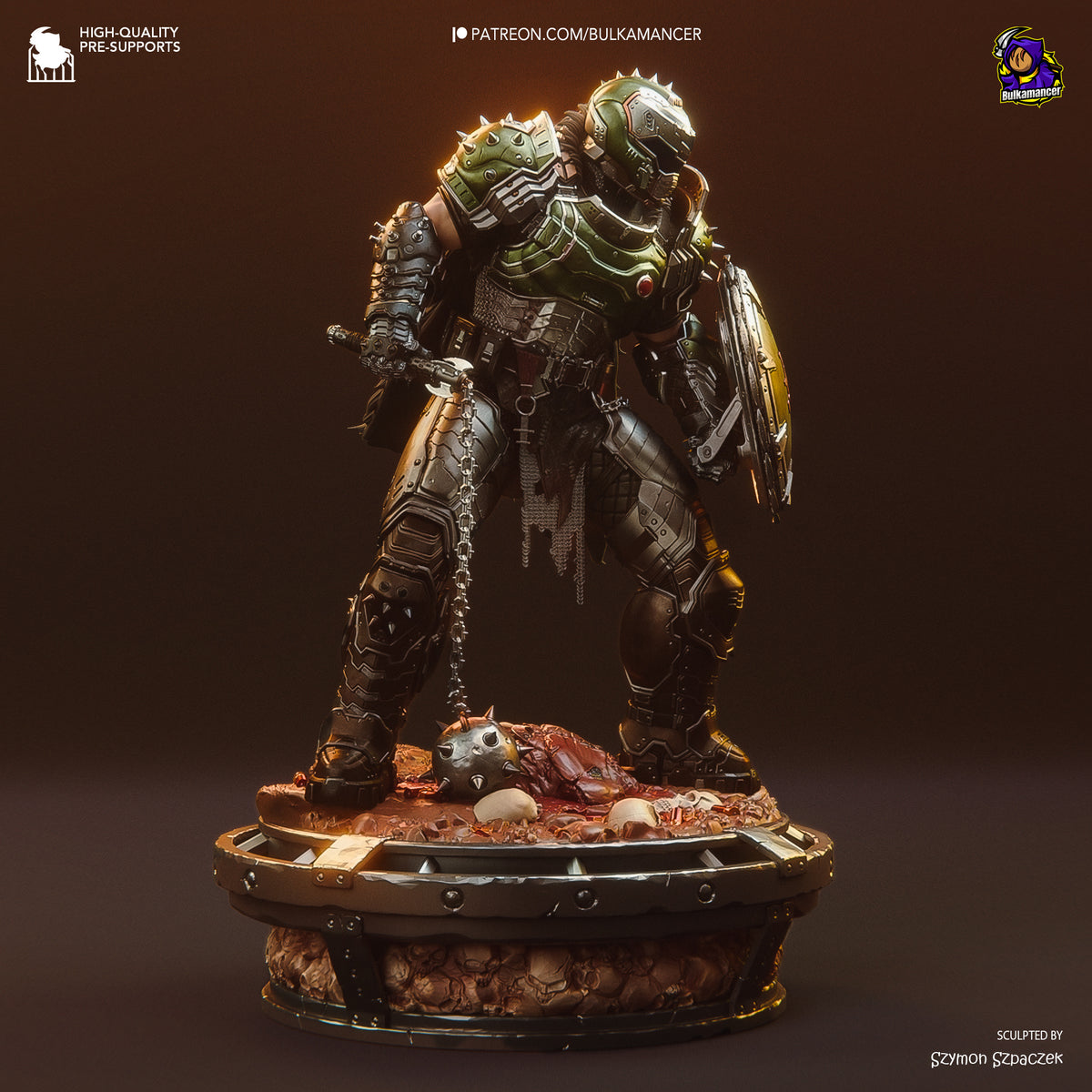 Doom Slayer (Doom) resin figure by Bulkamancer — studio render 5