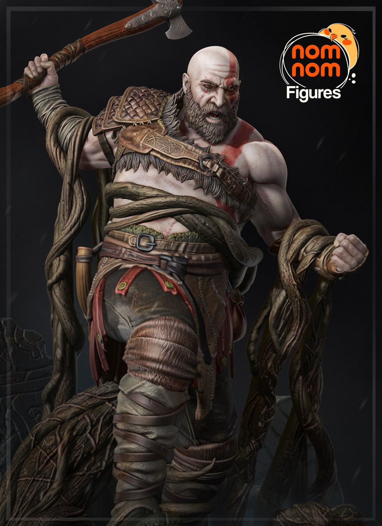 Kratos God of War resin figure by NomNom Figures — studio preview 1