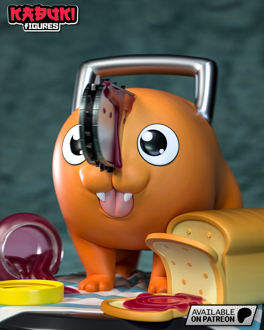 Pochita (Chainsaw Man) resin figure by Tanuki Figures — studio render 1