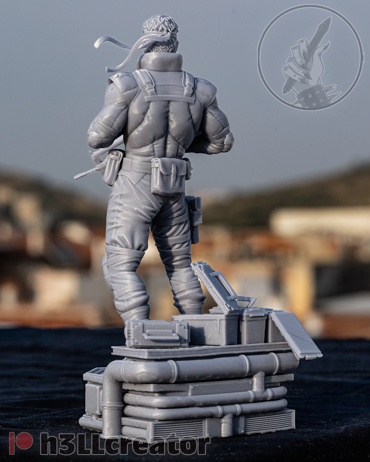 Solid Snake (Metal Gear Solid) resin figure by h3LLcreator — studio render 5