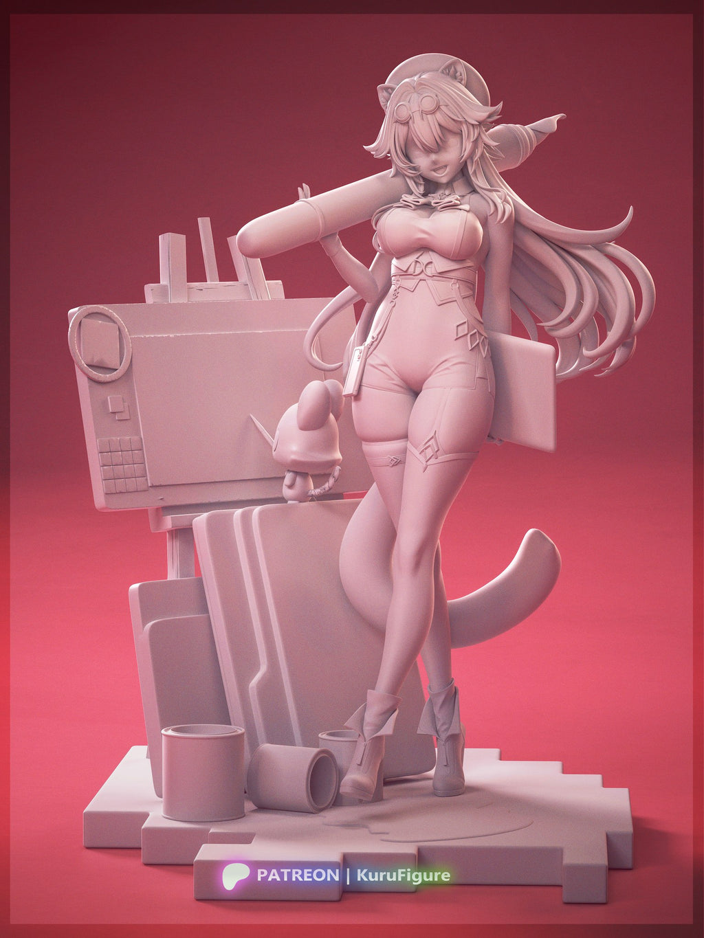 Raora Panthera (Hololive) resin figure by Kuru Figures — studio render 6