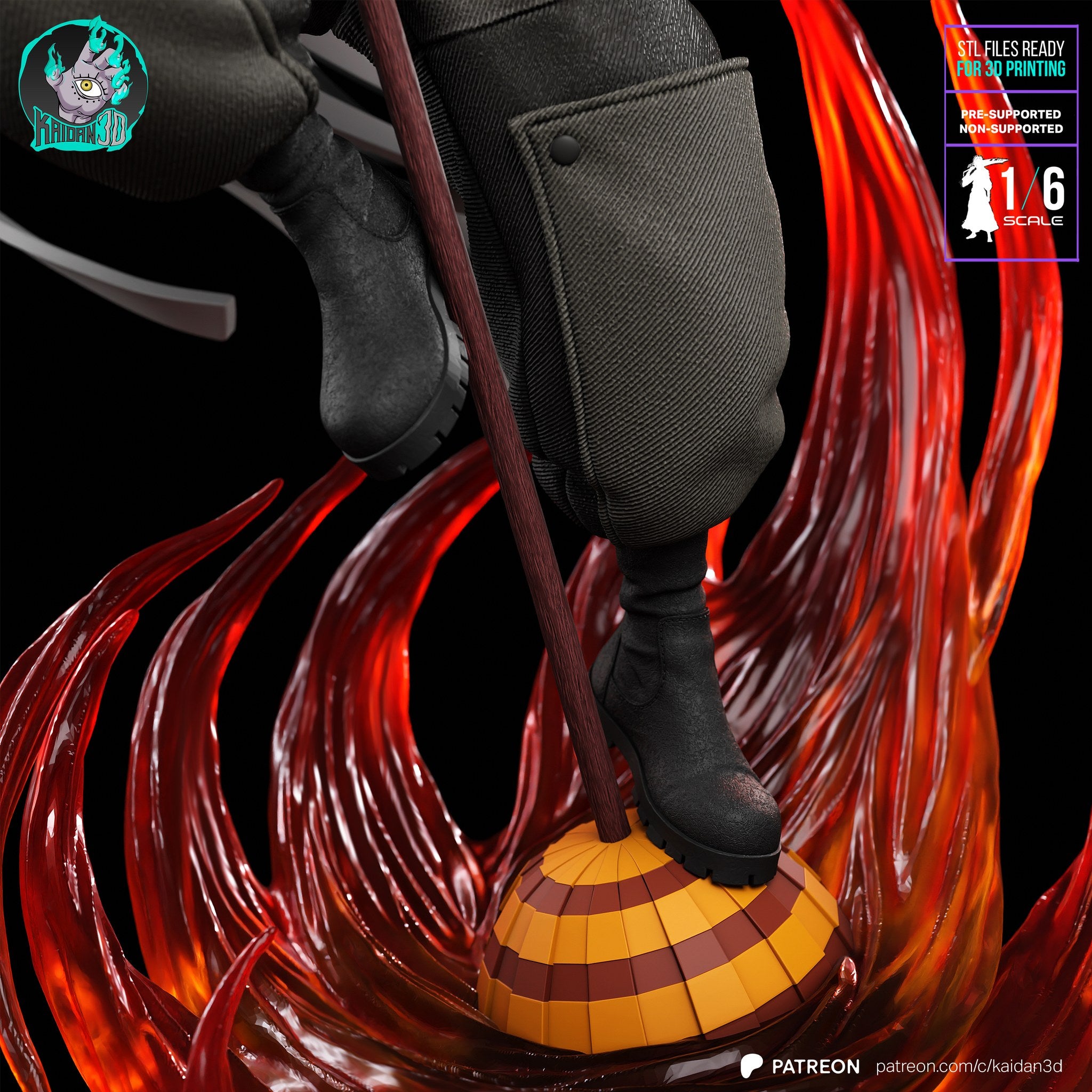 Benimaru Shinmon (Fire Force) resin figure by Kaidan 3D — studio render 3