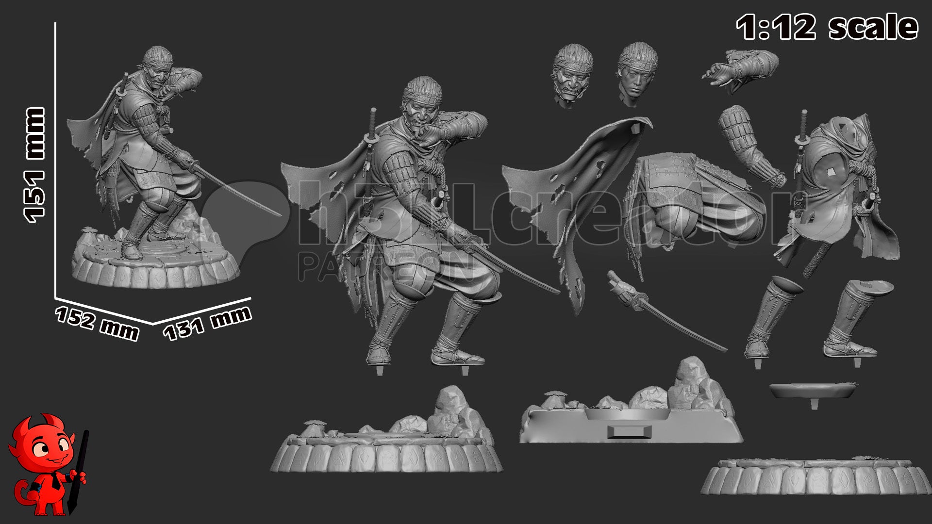 Jin Sakai (Ghost of Tsushima) resin figure by h3LLcreator — studio render 14