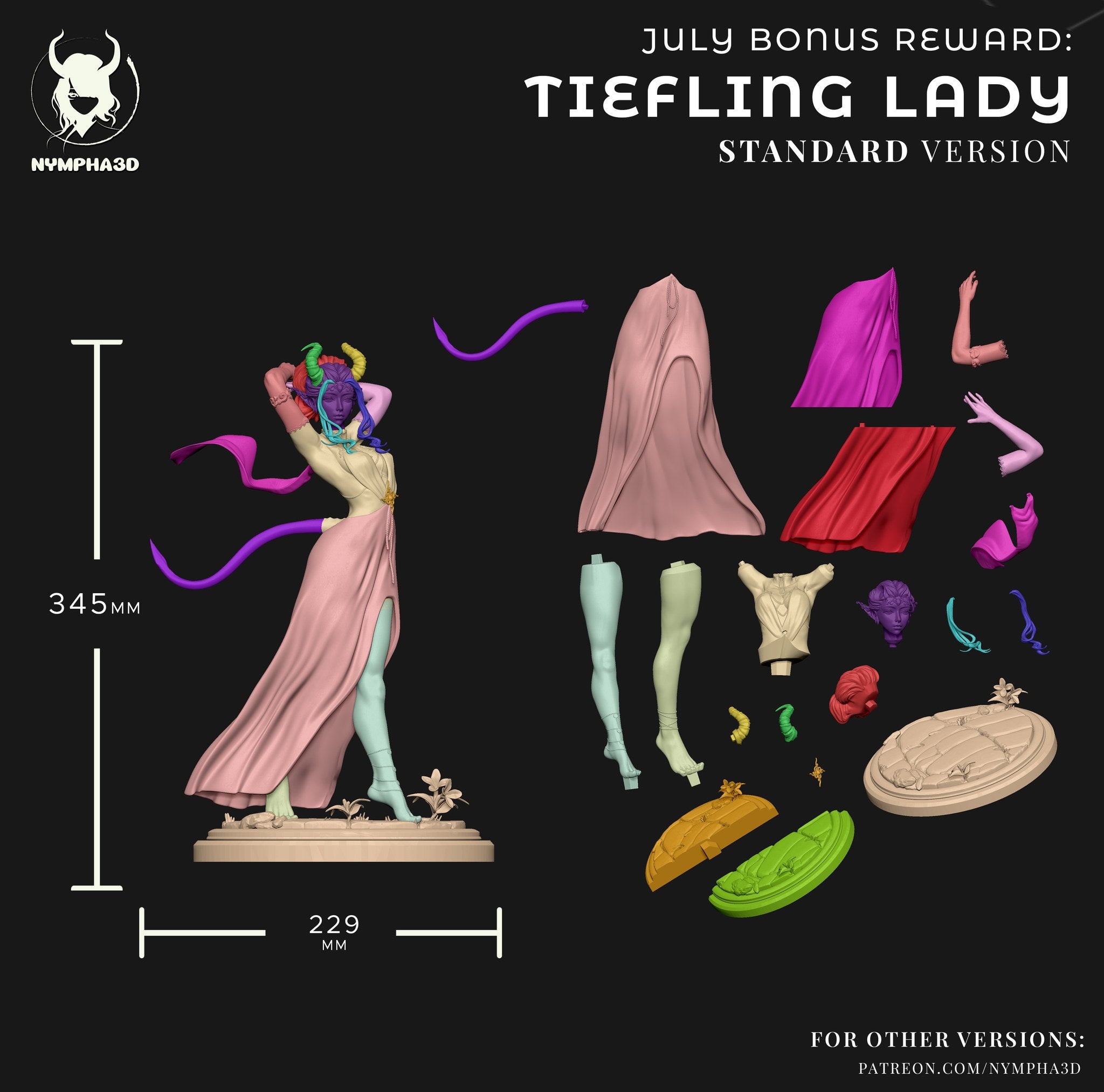 Tiefling Woman (_Original Characters) resin figure by Nympha — studio render 7
