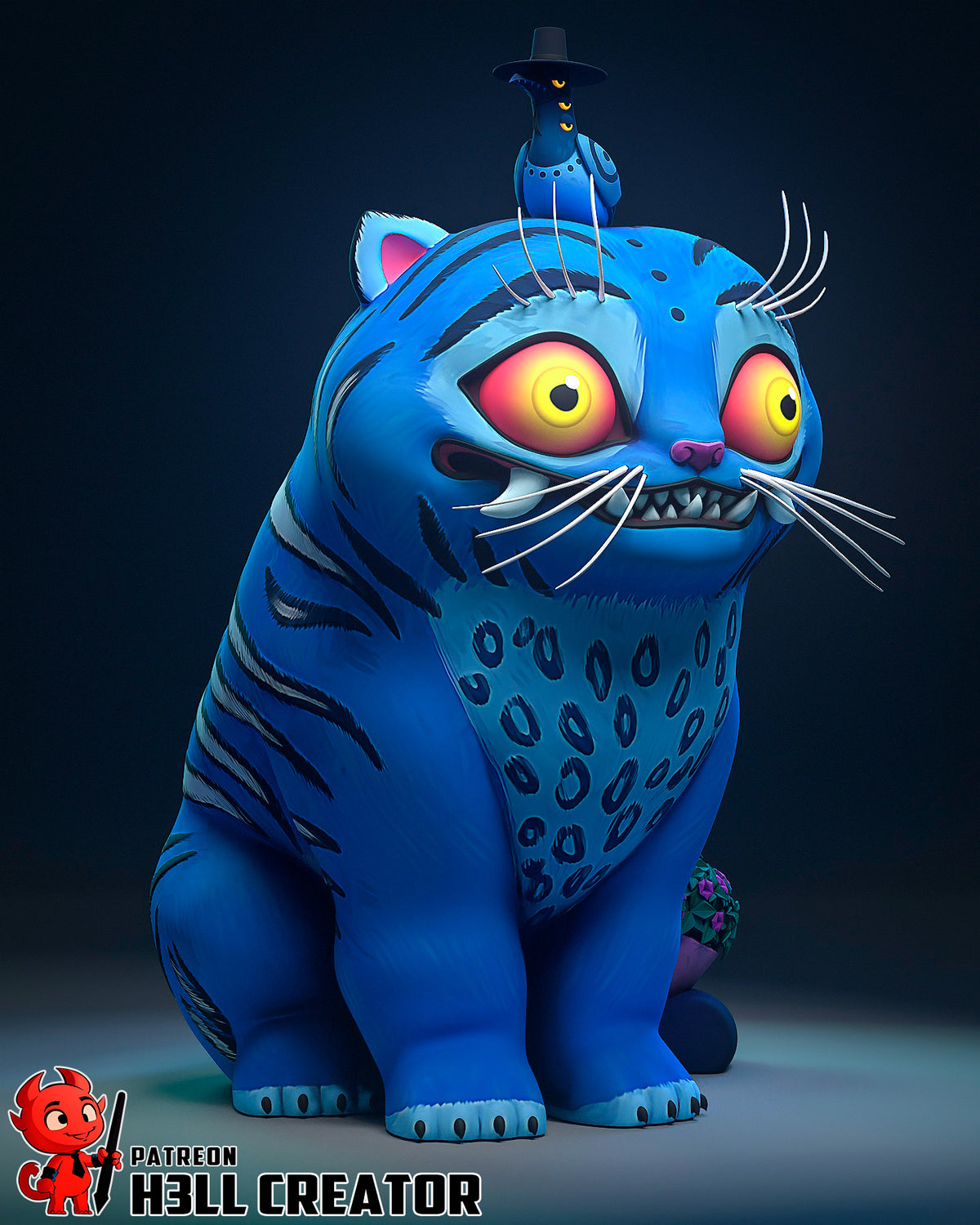 Derpy Tiger and Sussie (KPop Demon Hunters) resin figure by h3LLcreator — studio render 5