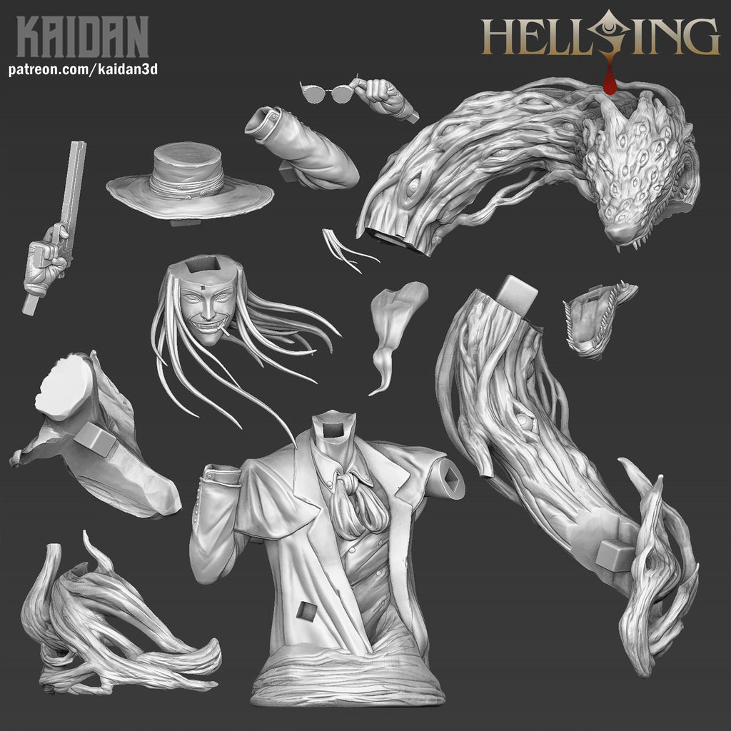Alucard (Hellsing) resin figure by Kaidan 3D — studio render 3