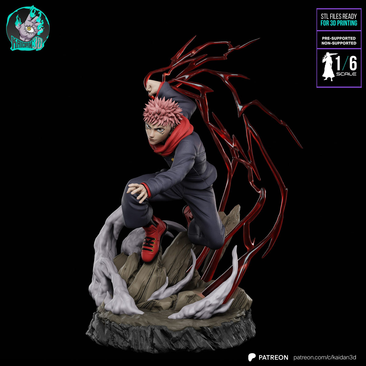Yuji Todo and Mahito (Jujutsu Kaisen) resin figure by Kaidan 3D — studio render 8