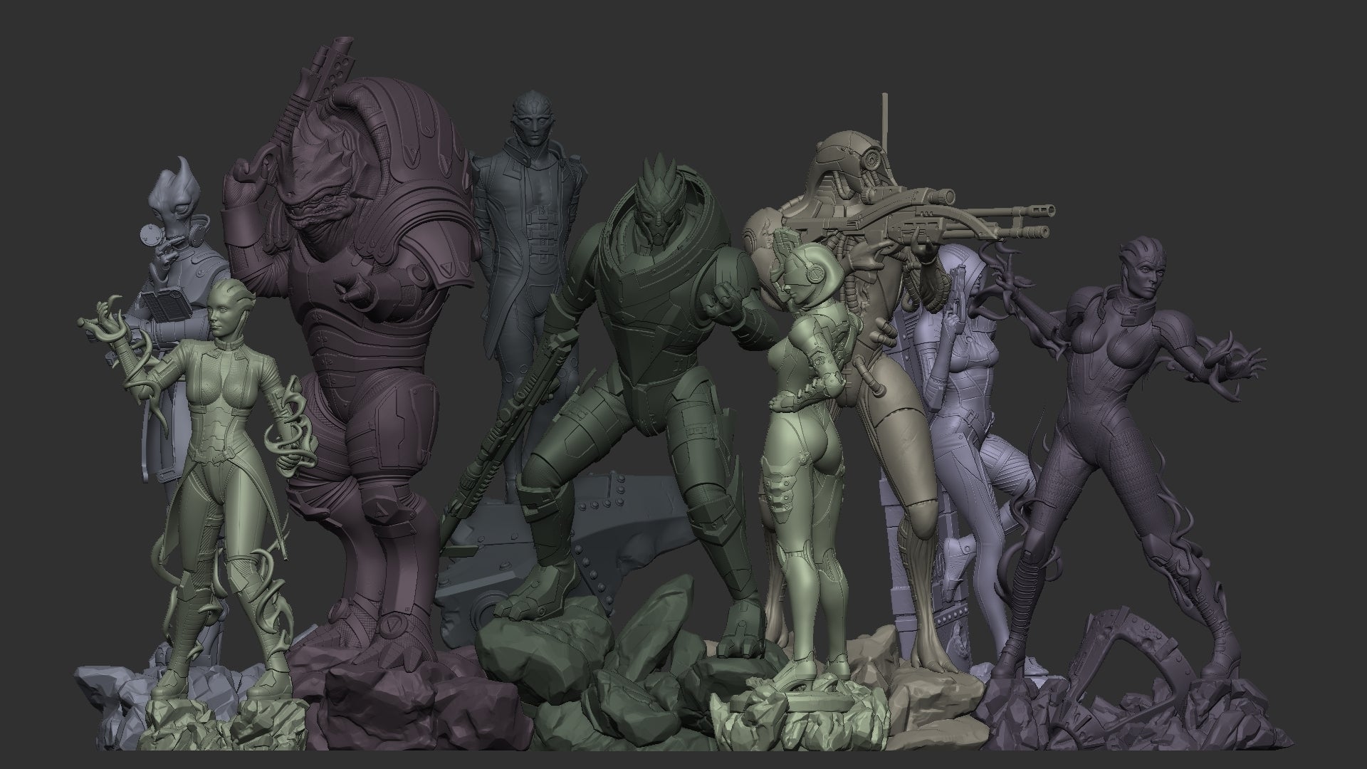 Garrus Vakarian (Mass Effect) resin figure by h3LLcreator — studio render 8