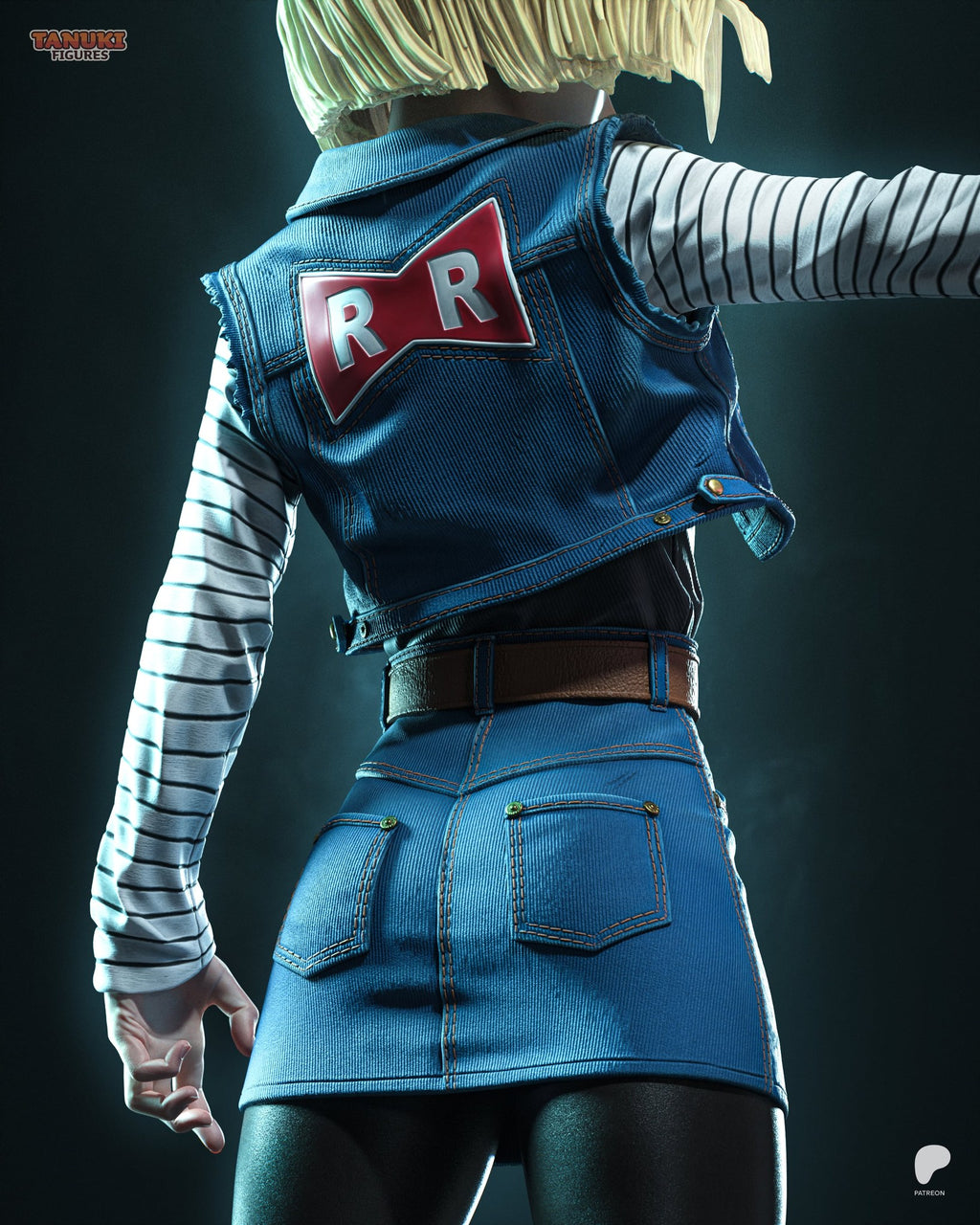 Android 18 (Dragon Ball) resin figure by Tanuki Figures — studio render 6